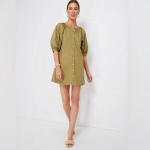 STAUD Mini Vincent Dress Khaki Green Sz L